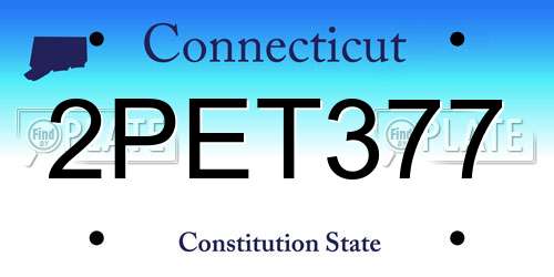 2PET377 Connecticut License Plate