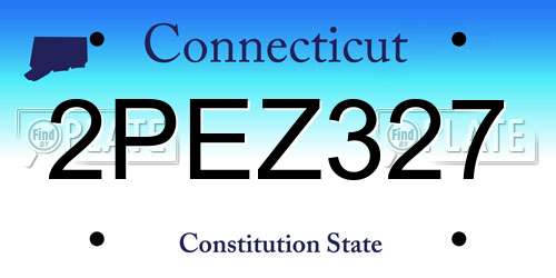 2PEZ327 Connecticut License Plate
