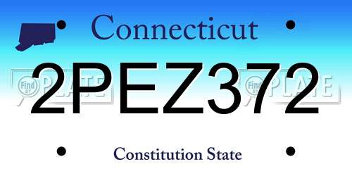 2PEZ372 Connecticut License Plate