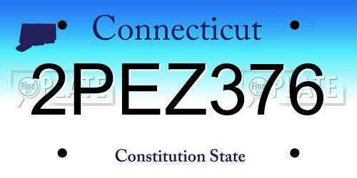 2PEZ376 Connecticut License Plate