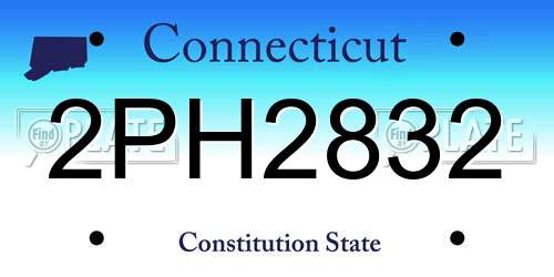 2PH2832 Connecticut License Plate