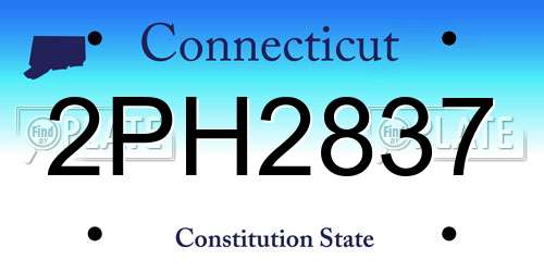 2PH2837 Connecticut License Plate