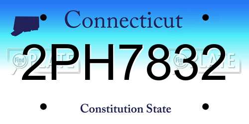 2PH7832 Connecticut License Plate