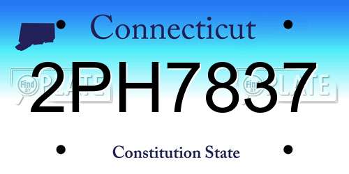 2PH7837 Connecticut License Plate