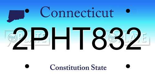 2PHT832 Connecticut License Plate