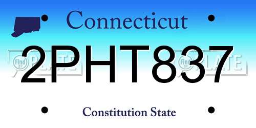 2PHT837 Connecticut License Plate