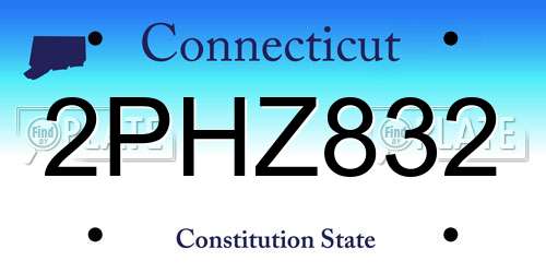 2PHZ832 Connecticut License Plate