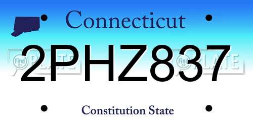 2PHZ837 Connecticut License Plate