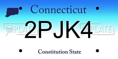 2PJK4 Connecticut License Plate