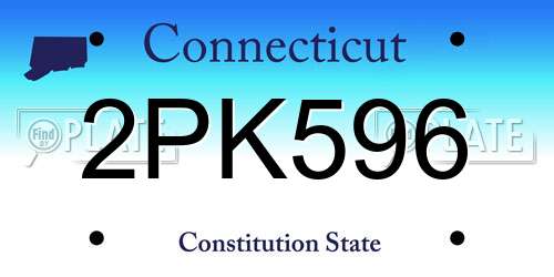 2PK596 Connecticut License Plate