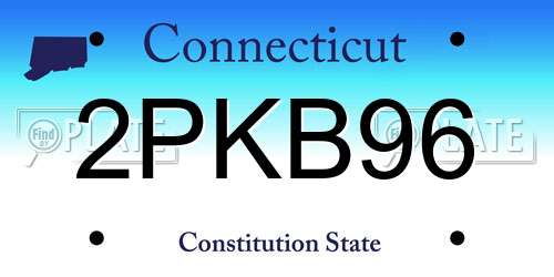 2PKB96 Connecticut License Plate