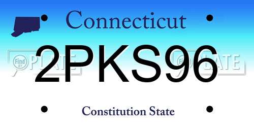 2PKS96 Connecticut License Plate