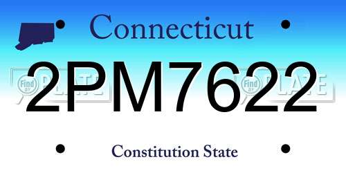 2PM7622 Connecticut License Plate