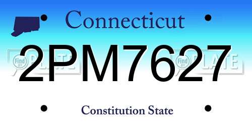2PM7627 Connecticut License Plate