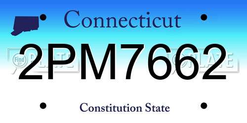 2PM7662 Connecticut License Plate