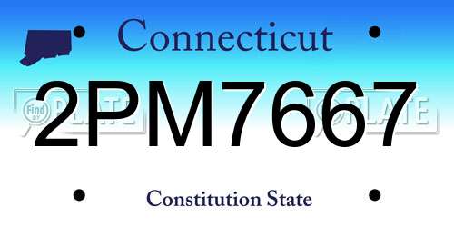 2PM7667 Connecticut License Plate