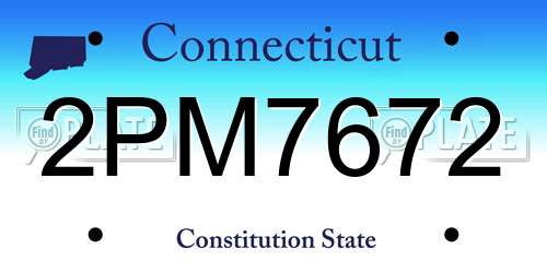2PM7672 Connecticut License Plate