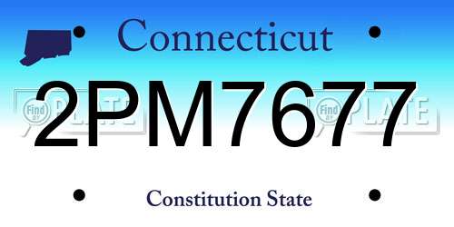 2PM7677 Connecticut License Plate
