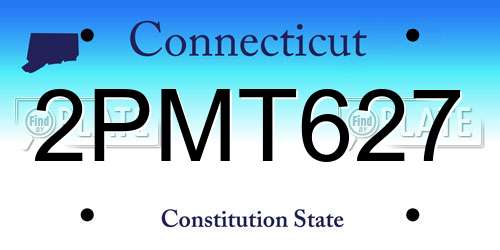 2PMT627 Connecticut License Plate