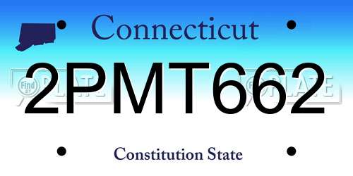 2PMT662 Connecticut License Plate