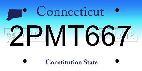 2PMT667 Connecticut License Plate