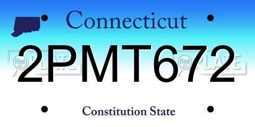 2PMT672 Connecticut License Plate