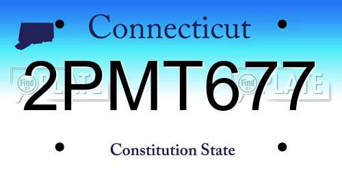 2PMT677 Connecticut License Plate