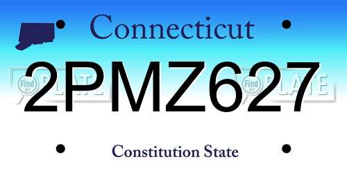 2PMZ627 Connecticut License Plate