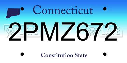 2PMZ672 Connecticut License Plate