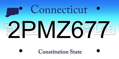 2PMZ677 Connecticut License Plate