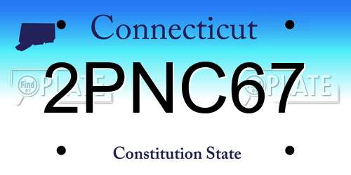 2PNC67 Connecticut License Plate