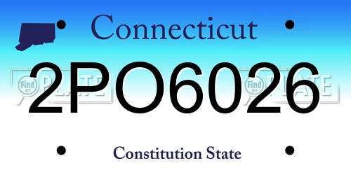 2PO6026 Connecticut License Plate