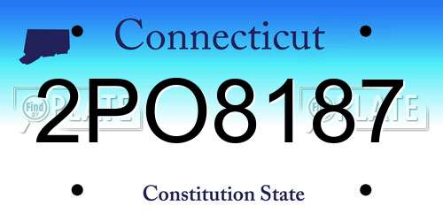 2PO8187 Connecticut License Plate
