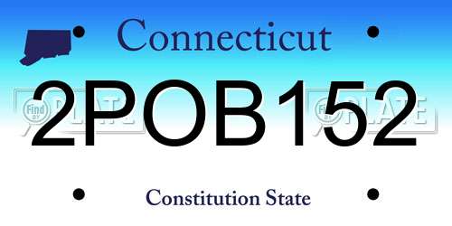 2POB152 Connecticut License Plate