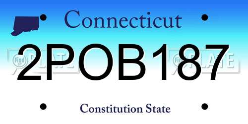 2POB187 Connecticut License Plate