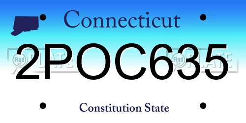 2POC635 Connecticut License Plate
