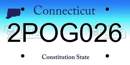2POG026 Connecticut License Plate