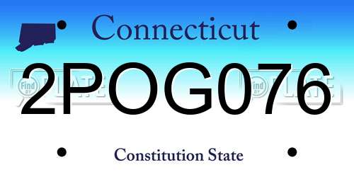 2POG076 Connecticut License Plate
