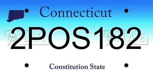 2POS182 Connecticut License Plate