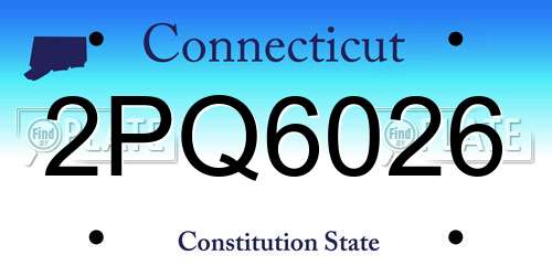 2PQ6026 Connecticut License Plate