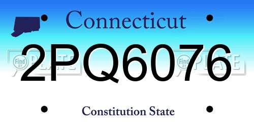 2PQ6076 Connecticut License Plate