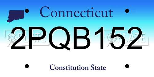 2PQB152 Connecticut License Plate