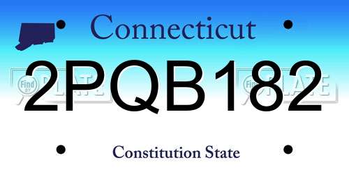 2PQB182 Connecticut License Plate