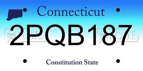 2PQB187 Connecticut License Plate