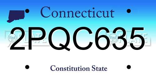 2PQC635 Connecticut License Plate
