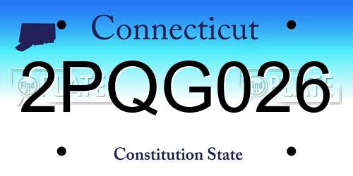 2PQG026 Connecticut License Plate