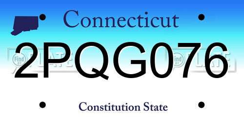 2PQG076 Connecticut License Plate