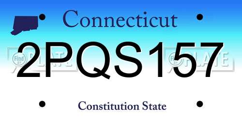 2PQS157 Connecticut License Plate