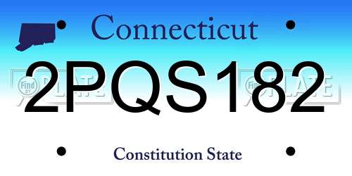 2PQS182 Connecticut License Plate