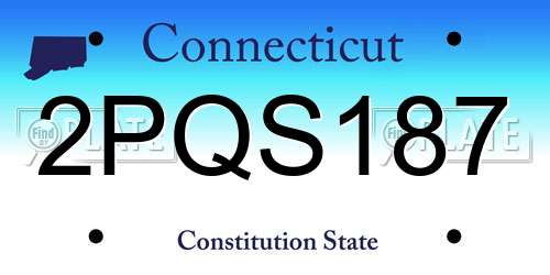 2PQS187 Connecticut License Plate